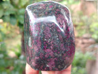 Polished Ruby Corundum In Chrome Verdite Standing Free Forms x 3 From Zimbabwe - Toprock Gemstones and Minerals 