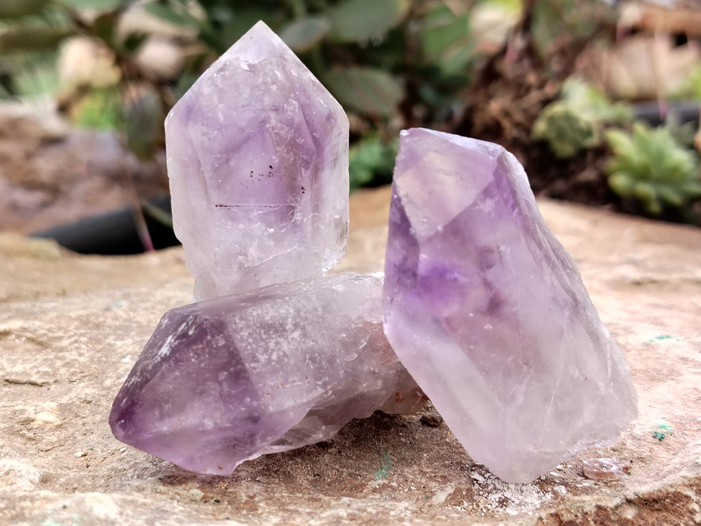 Natural Jacaranda Amethyst Single Quartz Crystals x 35 From Mumbwa, Zambia - Toprock Gemstones and Minerals 