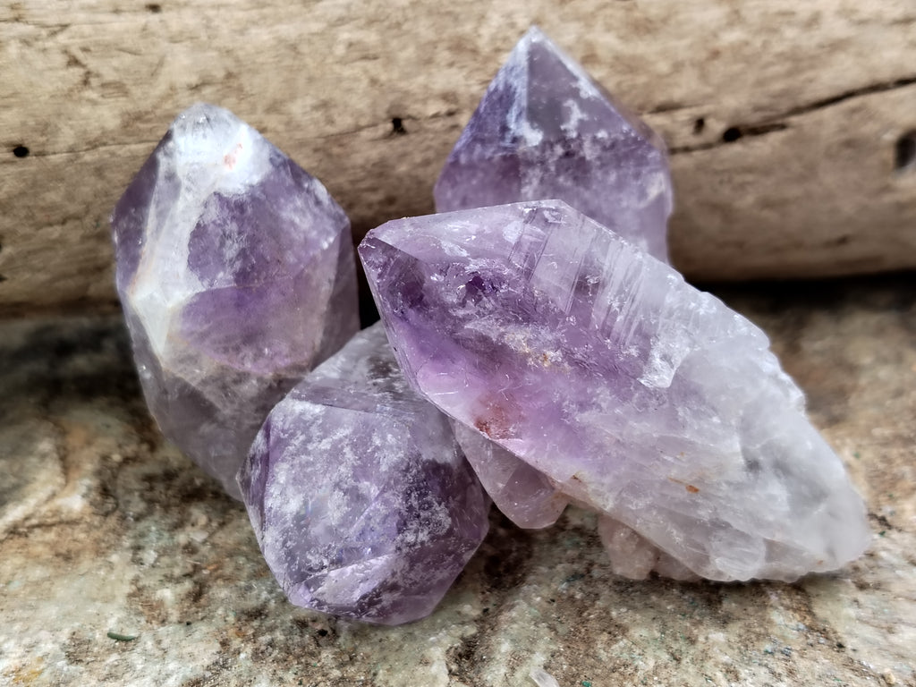 Natural Jacaranda Amethyst Single Quartz Crystals x 35 From Mumbwa, Zambia - Toprock Gemstones and Minerals 