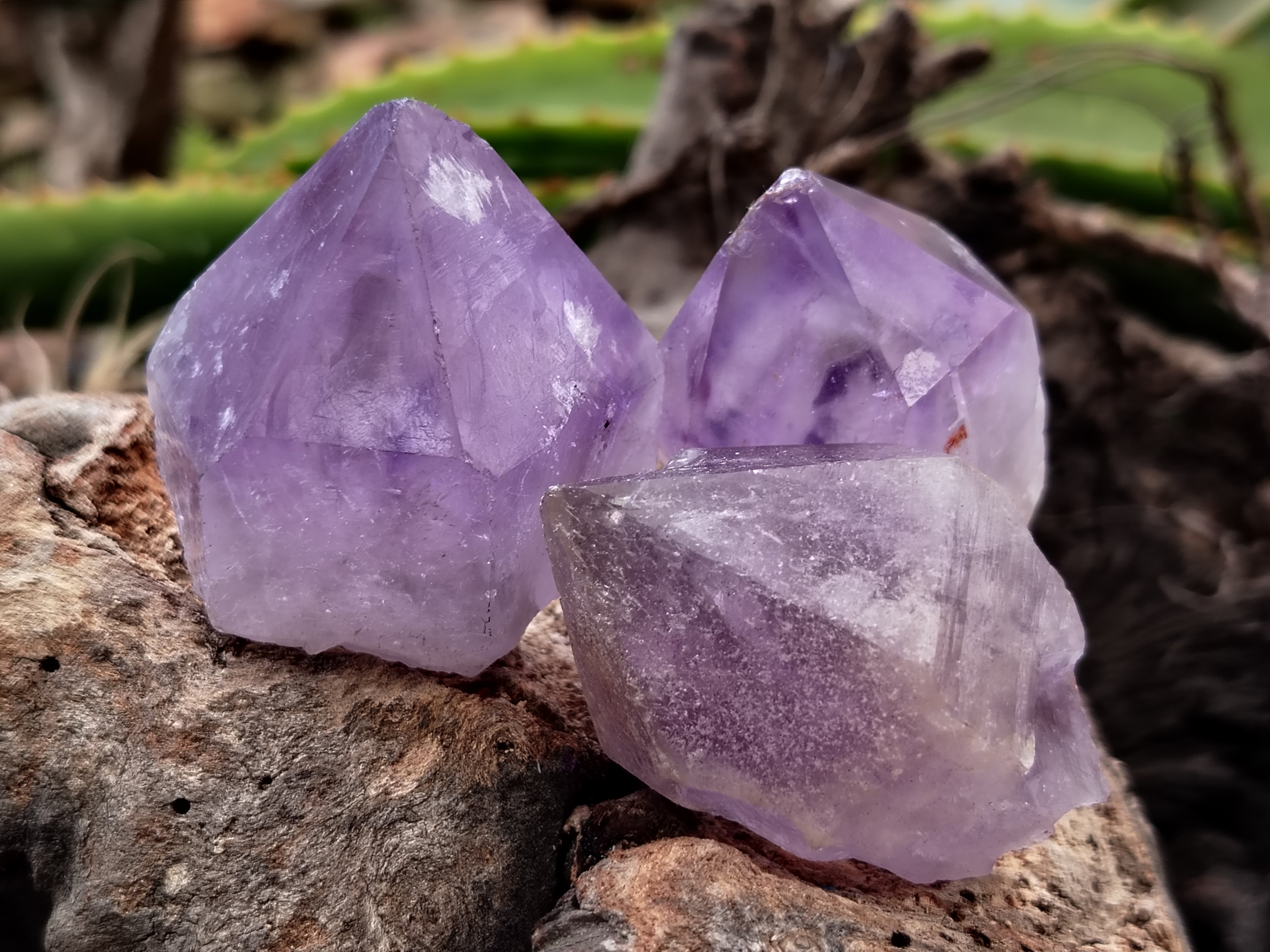 Natural Jacaranda Amethyst Single Quartz Crystals x 35 From Mumbwa, Zambia - Toprock Gemstones and Minerals 