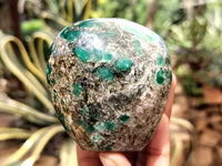 Polished Emerald Mica In Matrix Standing Free Forms x 4 From Mutoko, Zimbabwe - Toprock Gemstones and Minerals 