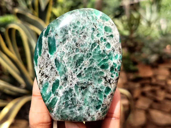 Polished Emerald Mica In Matrix Standing Free Forms x 4 From Mutoko, Zimbabwe - Toprock Gemstones and Minerals 