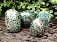 Polished Emerald Mica In Matrix Standing Free Forms x 4 From Mutoko, Zimbabwe - Toprock Gemstones and Minerals 