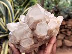 Natural Smokey Phantom Quartz Clusters x 2 From Luena, Congo - Toprock Gemstones and Minerals 