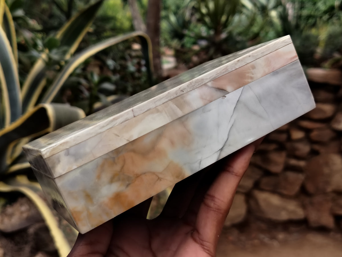 Hand Made Butter Jade Jewellery Box x 1 From South Africa - Toprock Gemstones and Minerals 