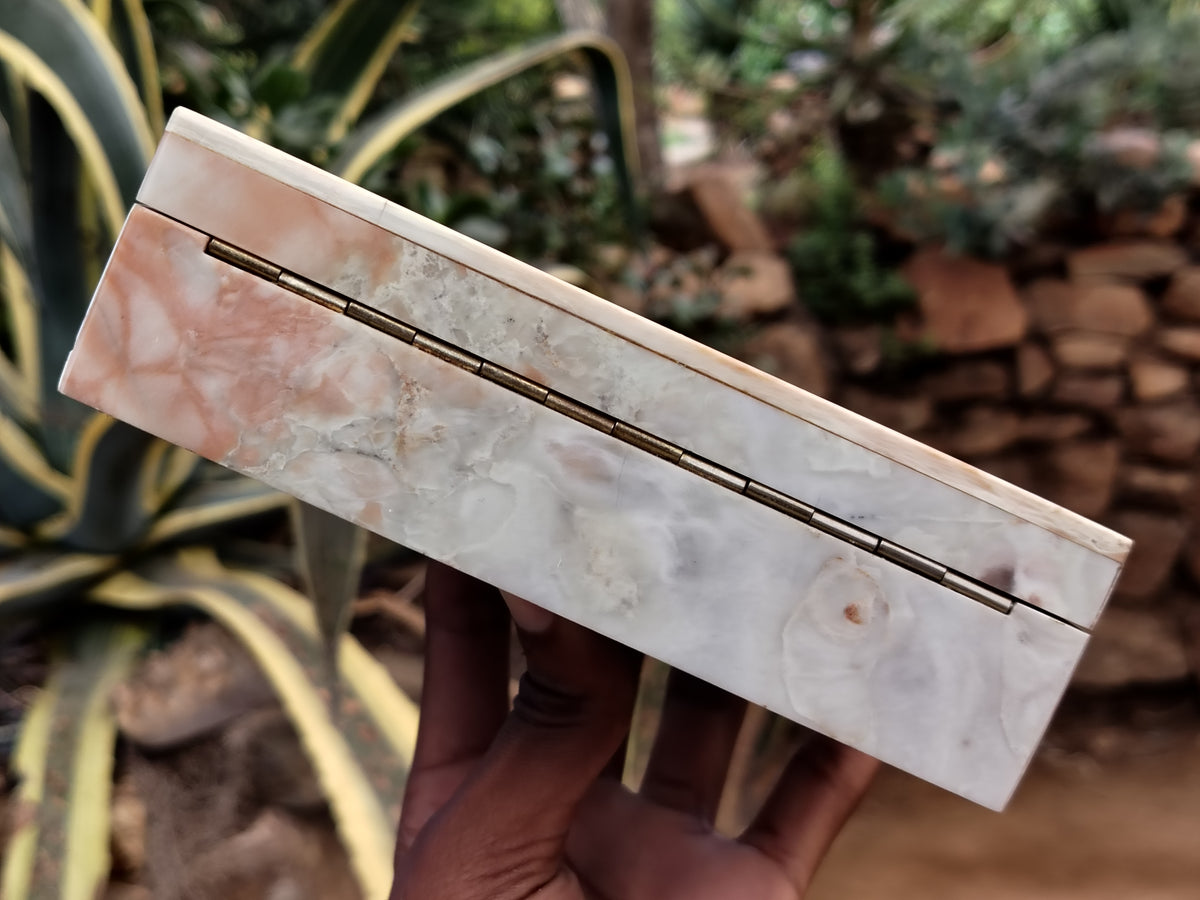 Hand Made Butter Jade Jewellery Box x 1 From South Africa - Toprock Gemstones and Minerals 