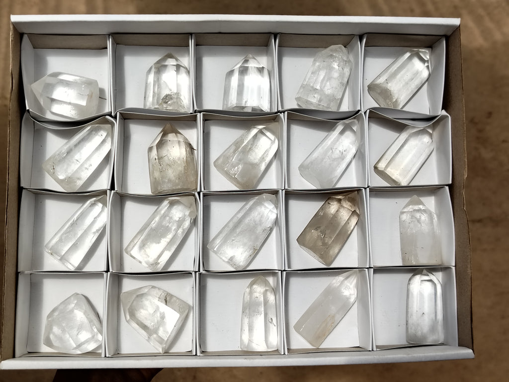 Polished Clear Quartz Crystals x 20 From Madagascar - Toprock Gemstones and Minerals 
