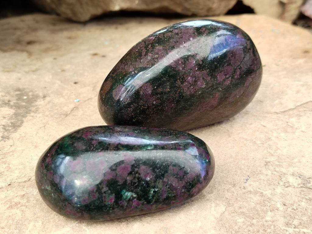 Polished Ruby Corundum In Chrome Verdite Free Forms x 6 From Zimbabwe - Toprock Gemstones and Minerals 