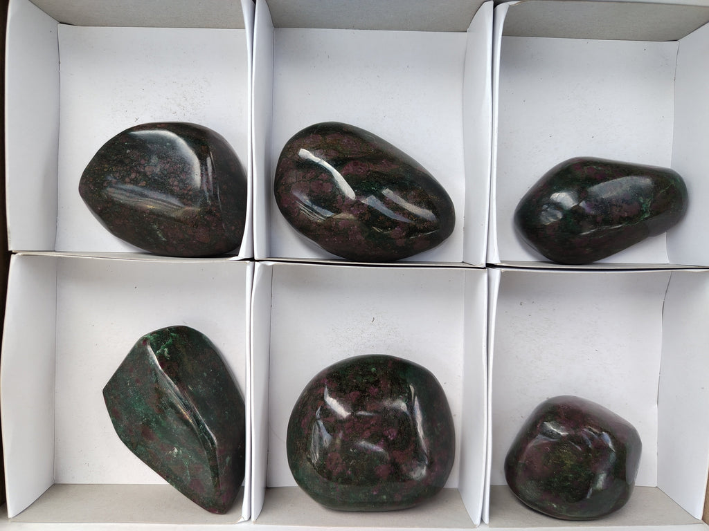 Polished Ruby Corundum In Chrome Verdite Free Forms x 6 From Zimbabwe - Toprock Gemstones and Minerals 