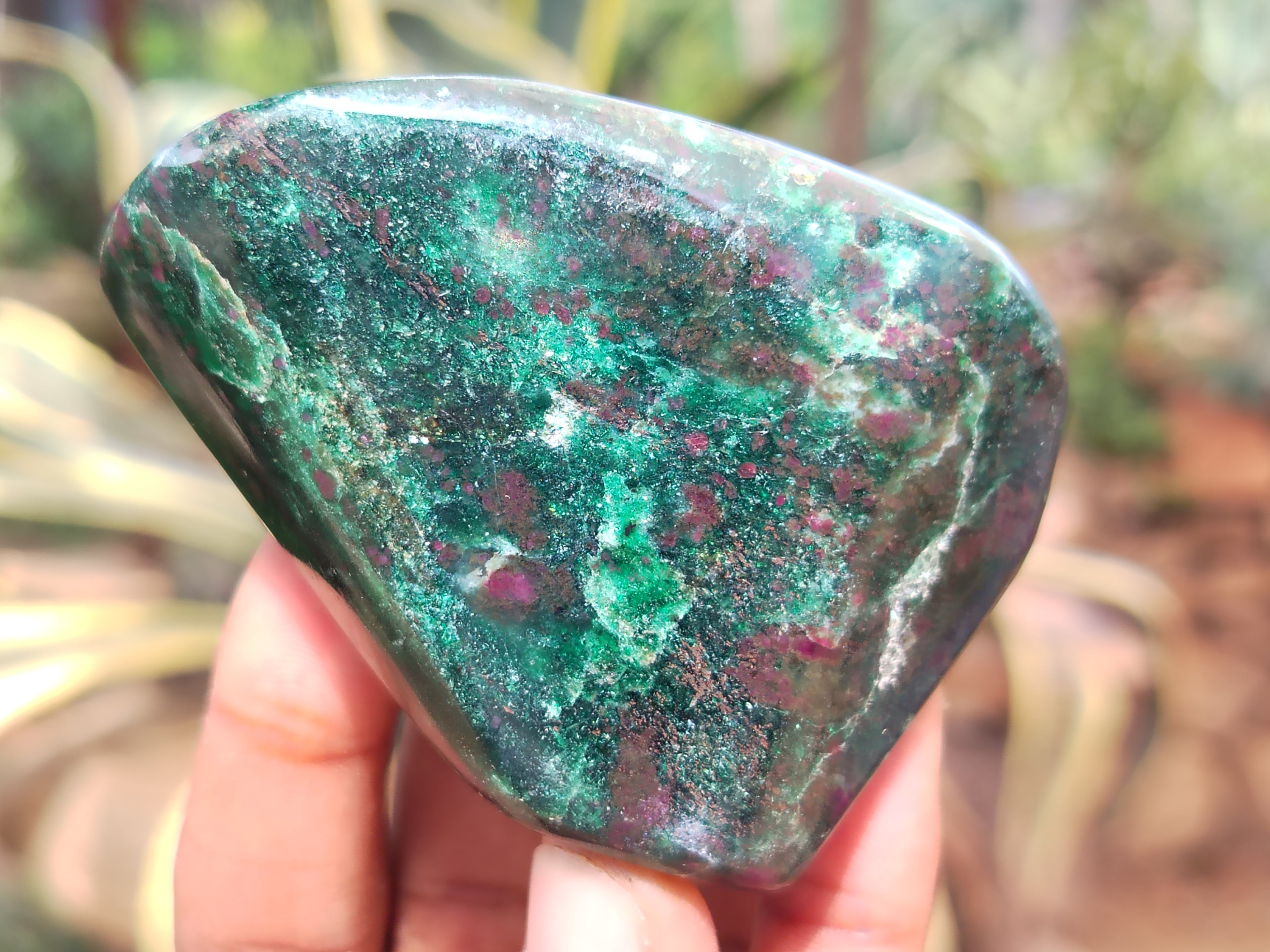 Polished Ruby Corundum In Chrome Verdite Free Forms x 6 From Zimbabwe - Toprock Gemstones and Minerals 