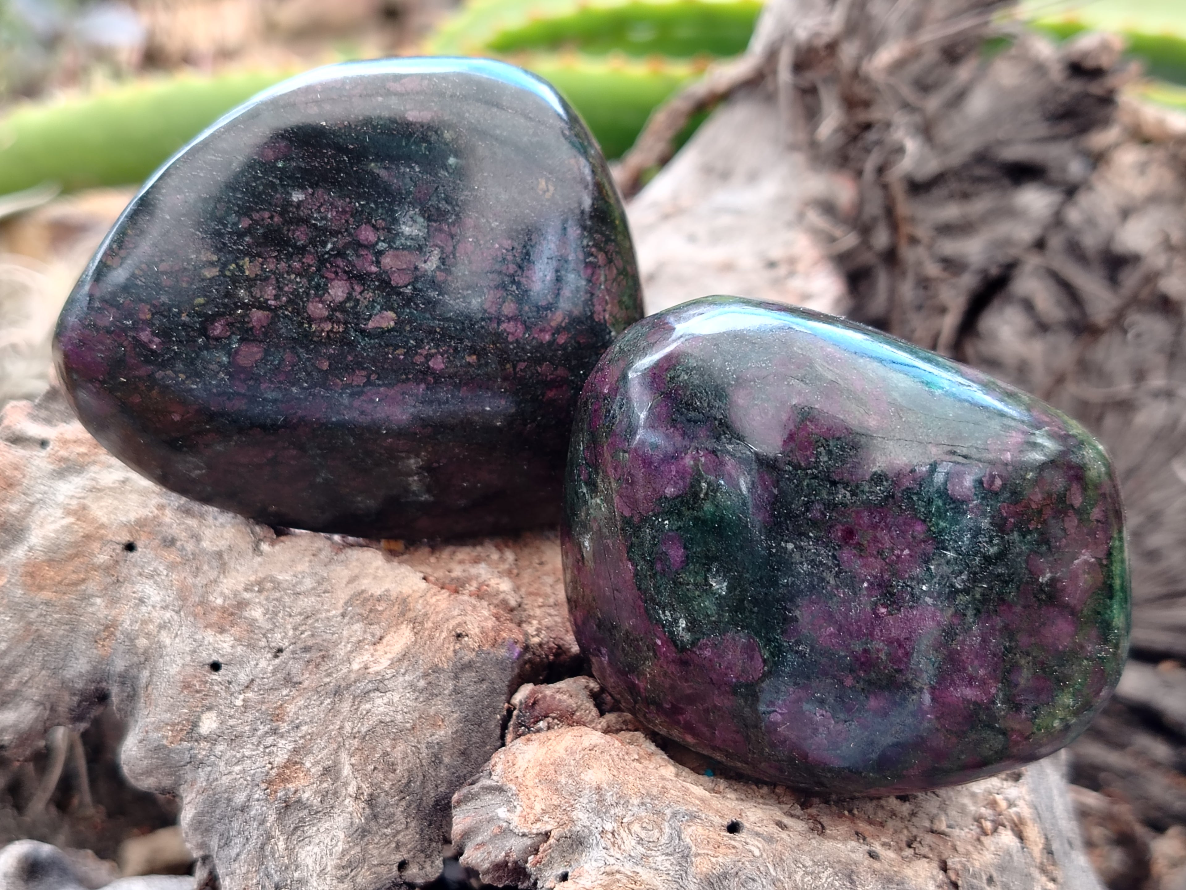 Polished Ruby Corundum In Chrome Verdite Free Forms x 6 From Zimbabwe - Toprock Gemstones and Minerals 