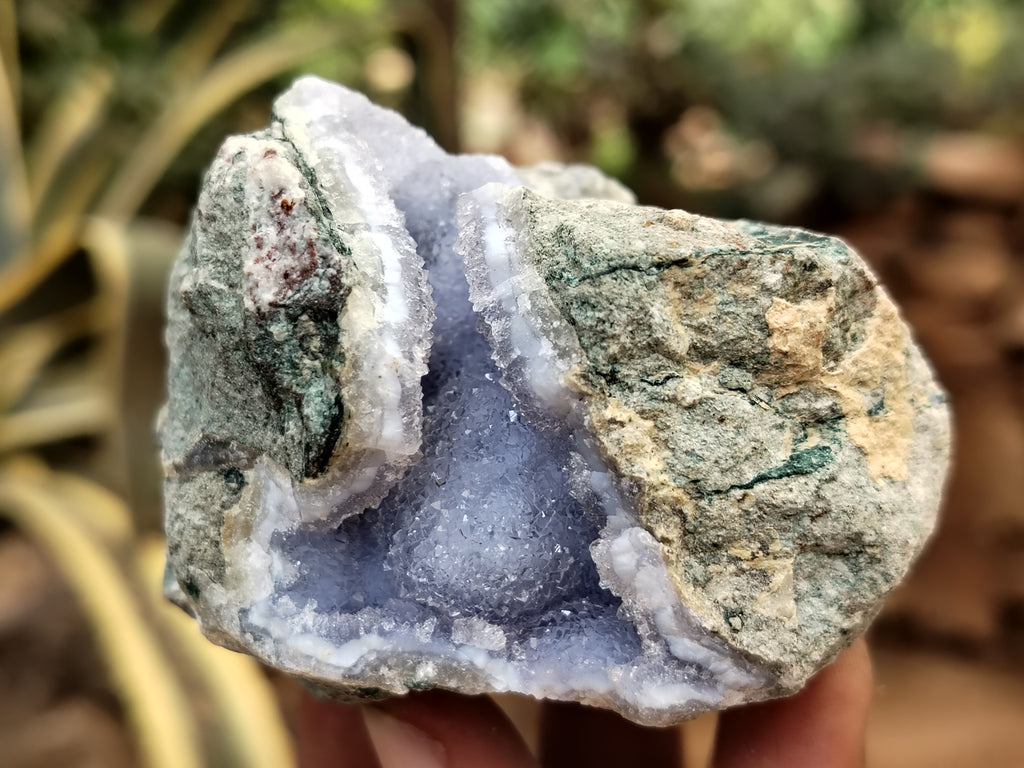 Natural Blue Lace Agate Geode Specimens x 12 From Nsanje, Malawi - Toprock Gemstones and Minerals 