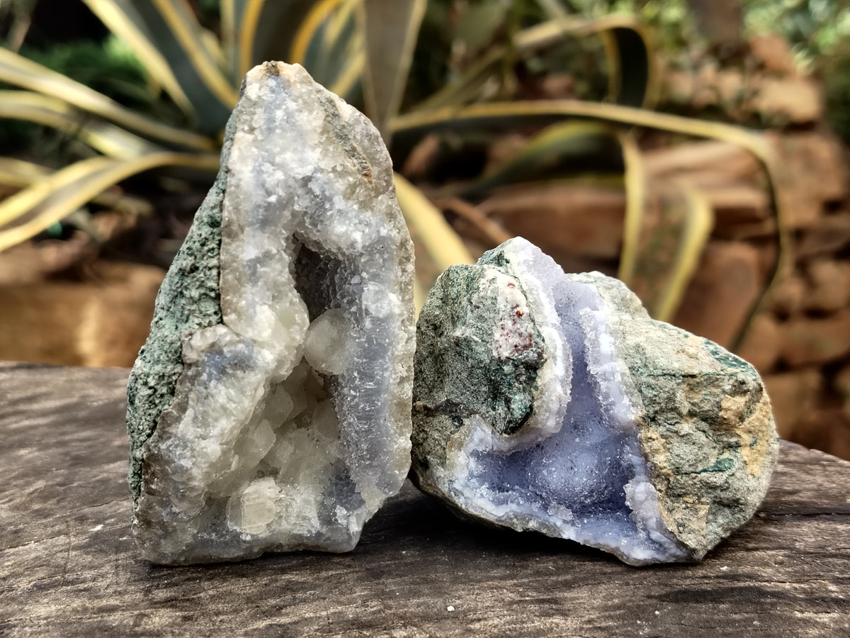 Natural Blue Lace Agate Geode Specimens x 12 From Nsanje, Malawi - Toprock Gemstones and Minerals 