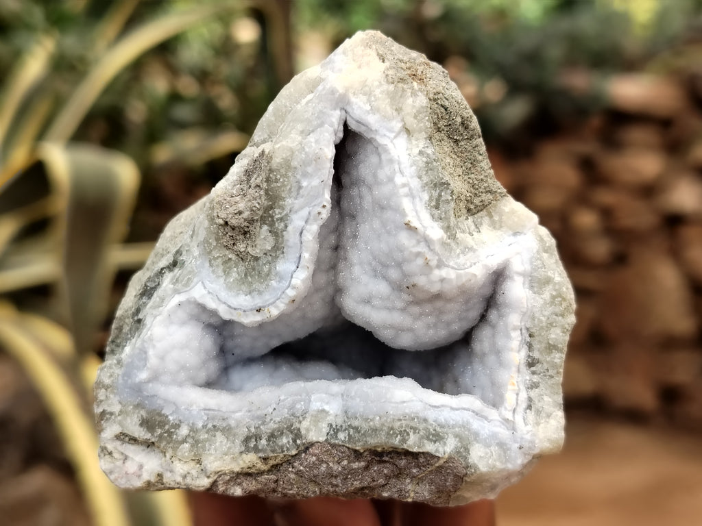 Natural Blue Lace Agate Geode Specimens x 12 From Nsanje, Malawi - Toprock Gemstones and Minerals 