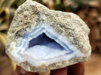Natural Blue Lace Agate Geode Specimens x 12 From Nsanje, Malawi - Toprock Gemstones and Minerals 