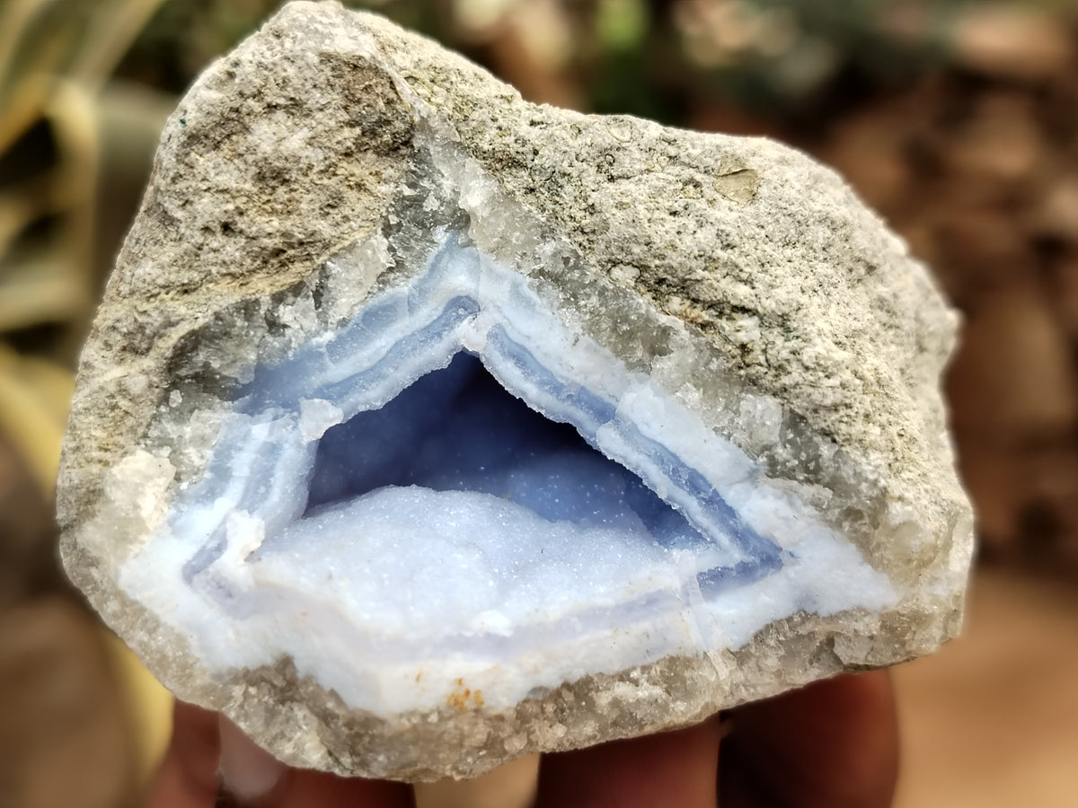 Natural Blue Lace Agate Geode Specimens x 12 From Nsanje, Malawi - Toprock Gemstones and Minerals 