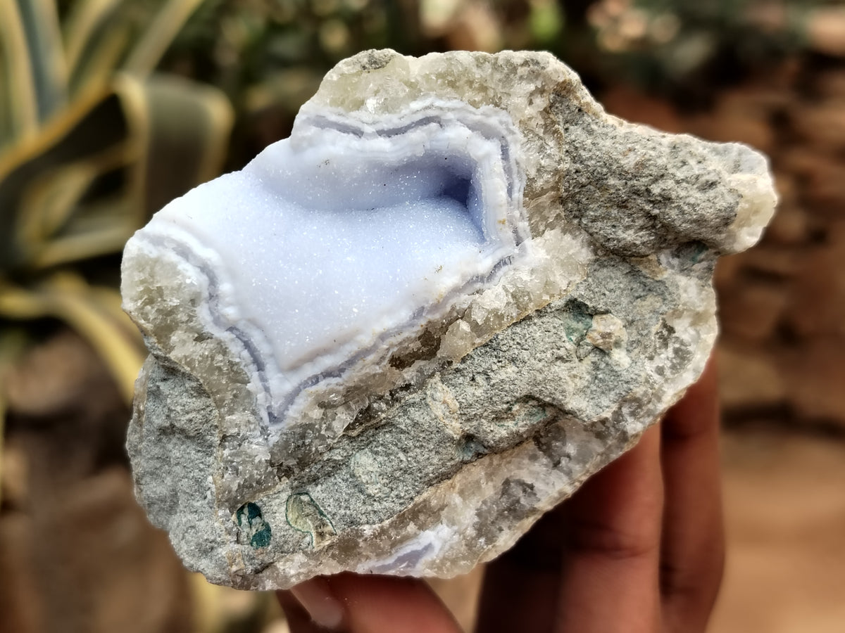 Natural Blue Lace Agate Geode Specimens x 12 From Nsanje, Malawi - Toprock Gemstones and Minerals 