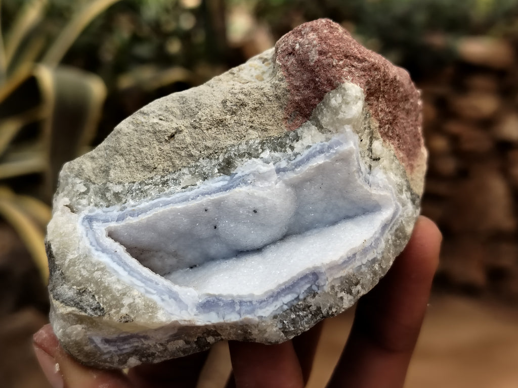 Natural Blue Lace Agate Geode Specimens x 12 From Nsanje, Malawi - Toprock Gemstones and Minerals 