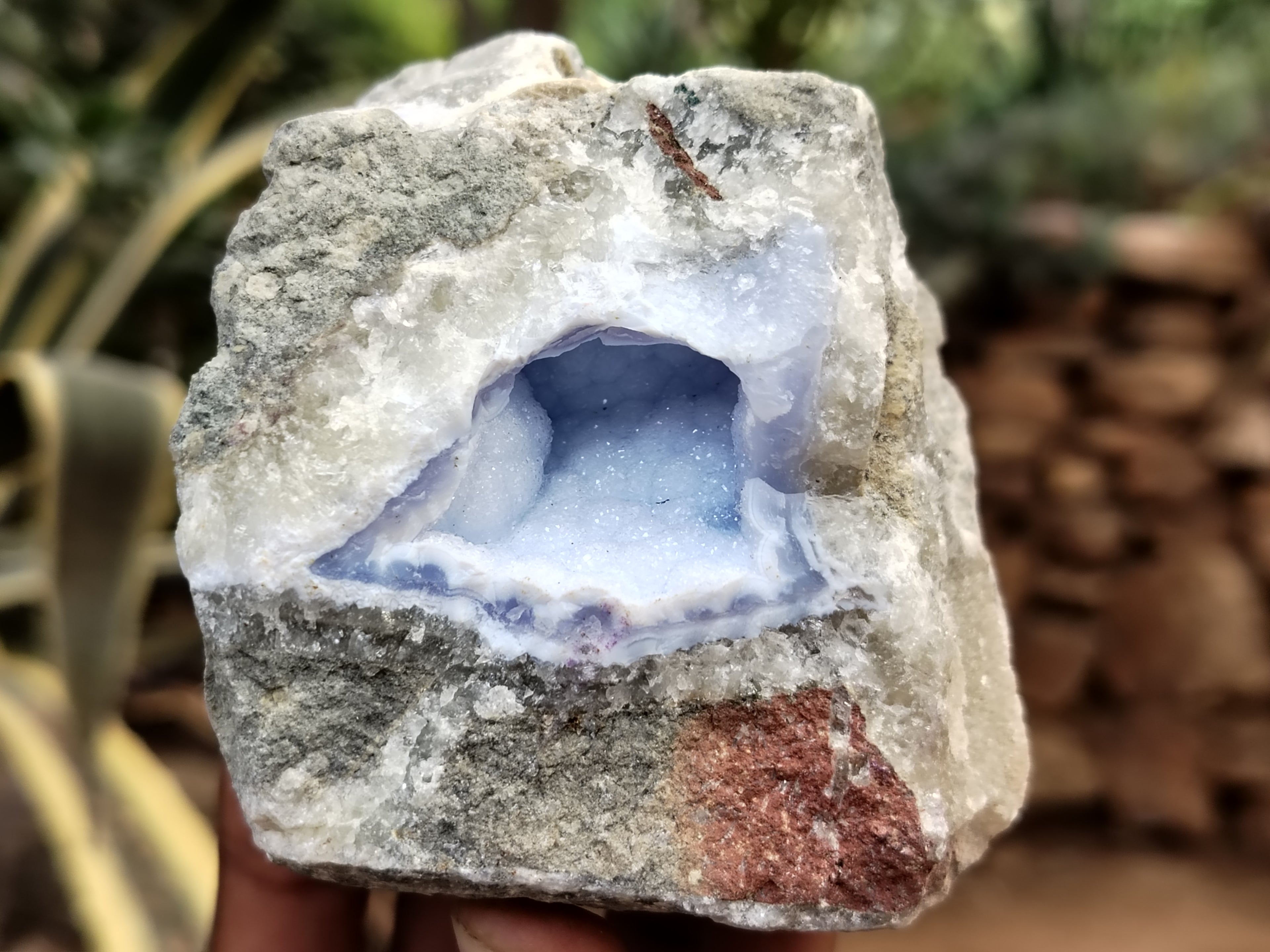 Natural Blue Lace Agate Geode Specimens x 12 From Nsanje, Malawi - Toprock Gemstones and Minerals 