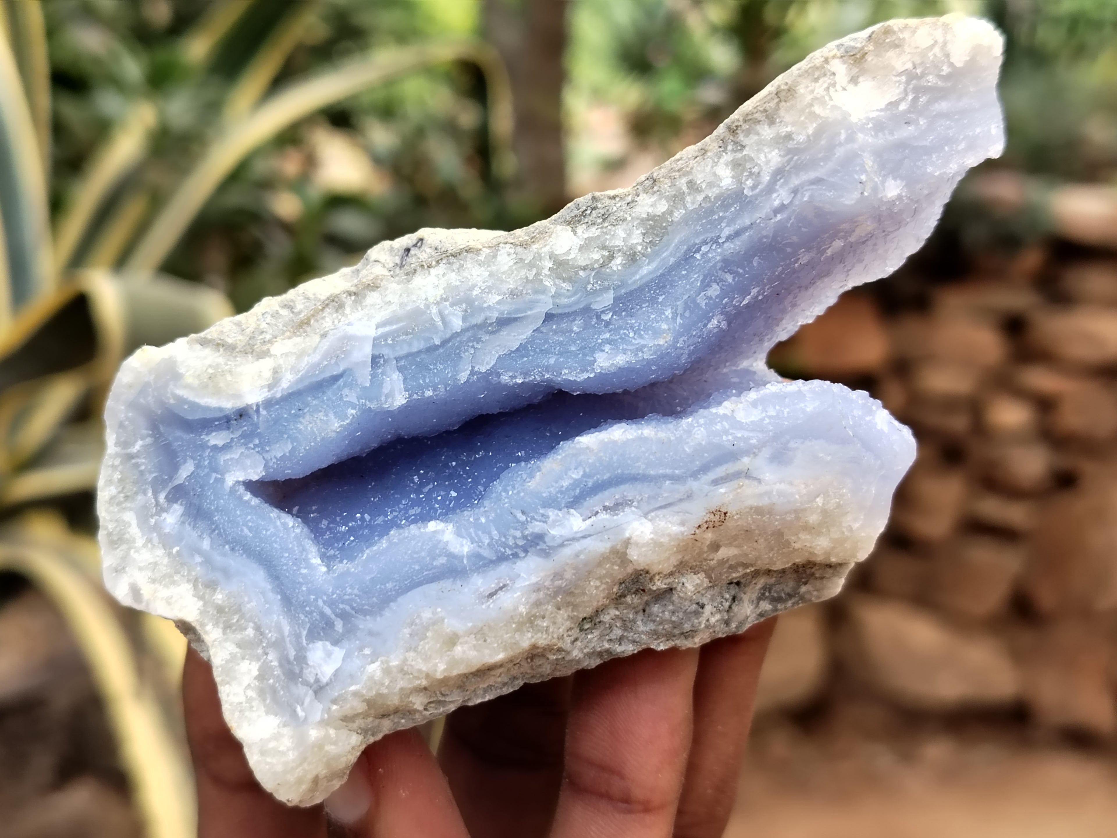 Natural Blue Lace Agate Geode Specimens x 12 From Nsanje, Malawi - Toprock Gemstones and Minerals 
