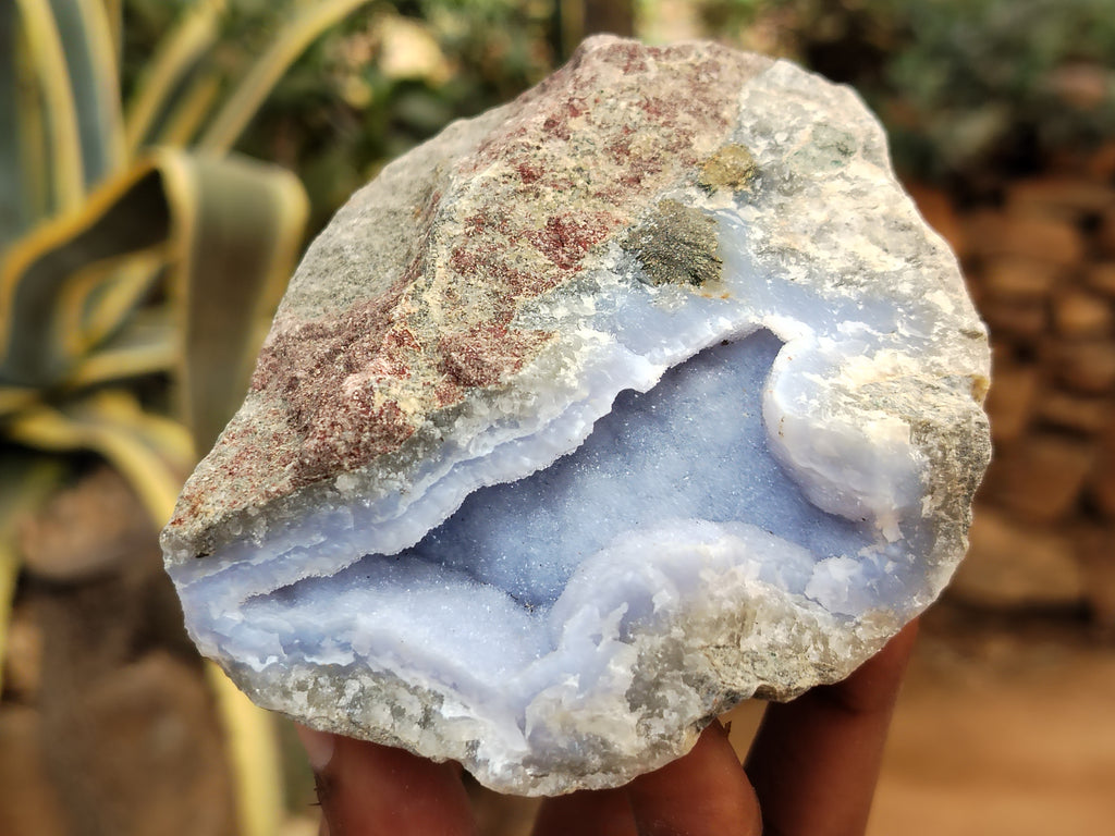 Natural Blue Lace Agate Geode Specimens x 12 From Nsanje, Malawi - Toprock Gemstones and Minerals 