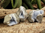 Natural Blue Lace Agate Geode Specimens x 12 From Nsanje, Malawi - Toprock Gemstones and Minerals 