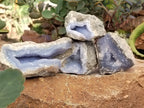 Natural Blue Lace Agate Geode Specimens x 12 From Nsanje, Malawi - Toprock Gemstones and Minerals 