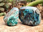 Polished Shattuckite, Azurite, Chrysocolla and Dioptase Free Forms x 4 From Congo - Toprock Gemstones and Minerals 