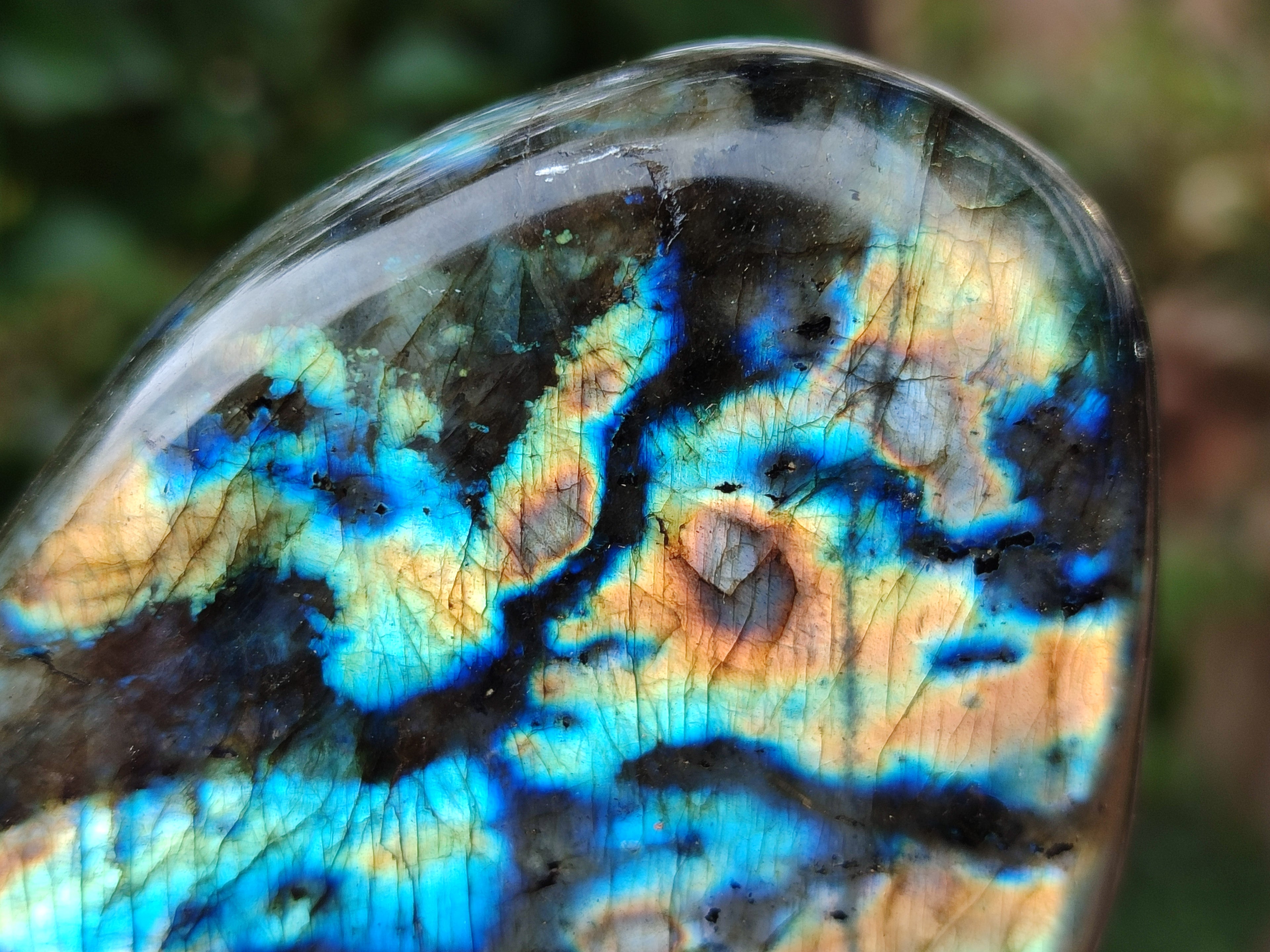 Polished Labradorite Standing Free Forms x 2 From Tulear, Madagascar - Toprock Gemstones and Minerals 