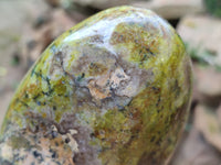 Polished Green Opal Standing Free Forms x 3 From Betroka, Madagascar