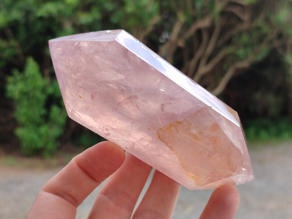 Polished Double Terminated Rose Quartz Points x 6 From Ambatondrazaka, Madagascar - Toprock Gemstones and Minerals 