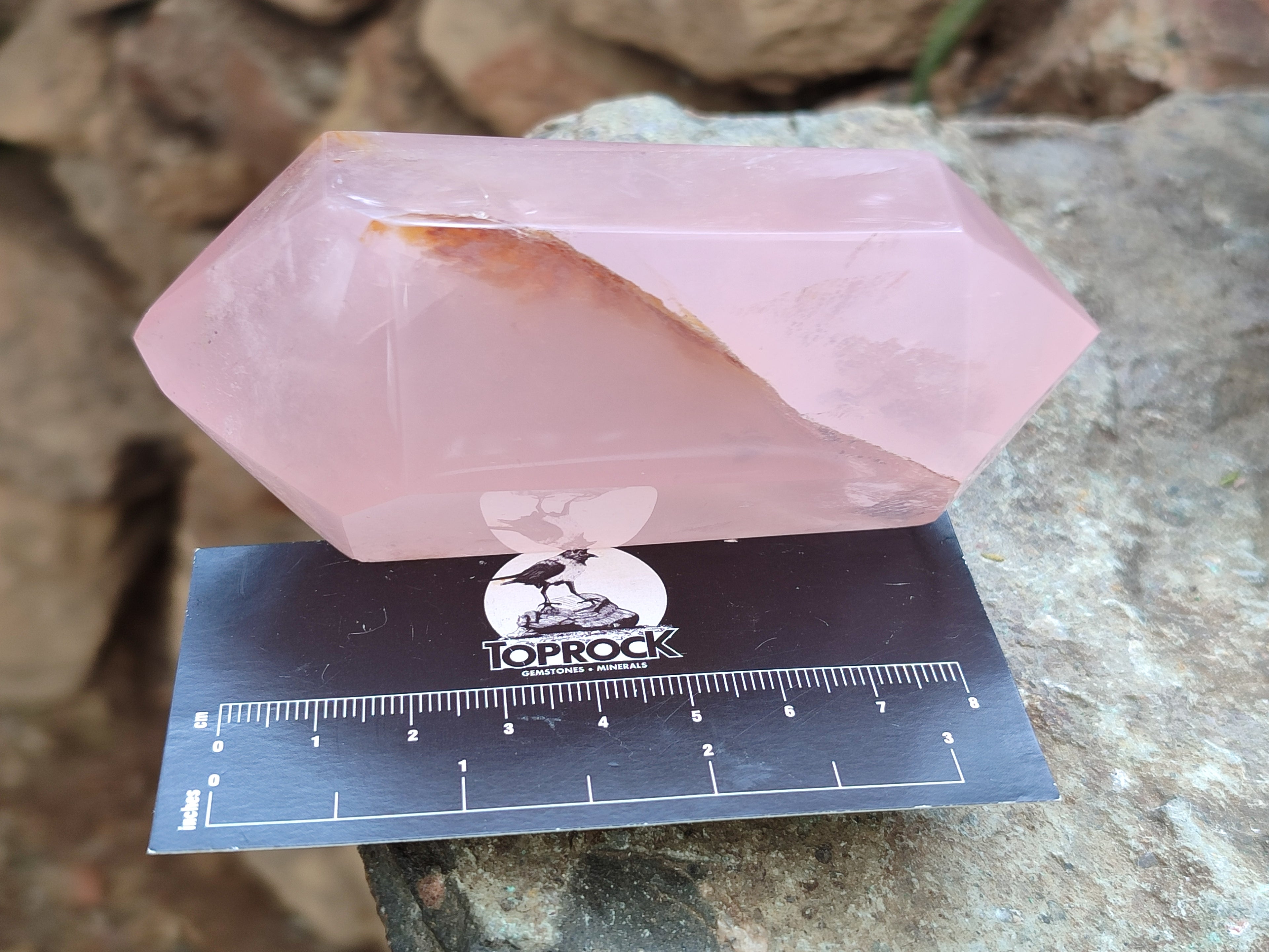 Polished Double Terminated Rose Quartz Points x 6 From Ambatondrazaka, Madagascar - Toprock Gemstones and Minerals 