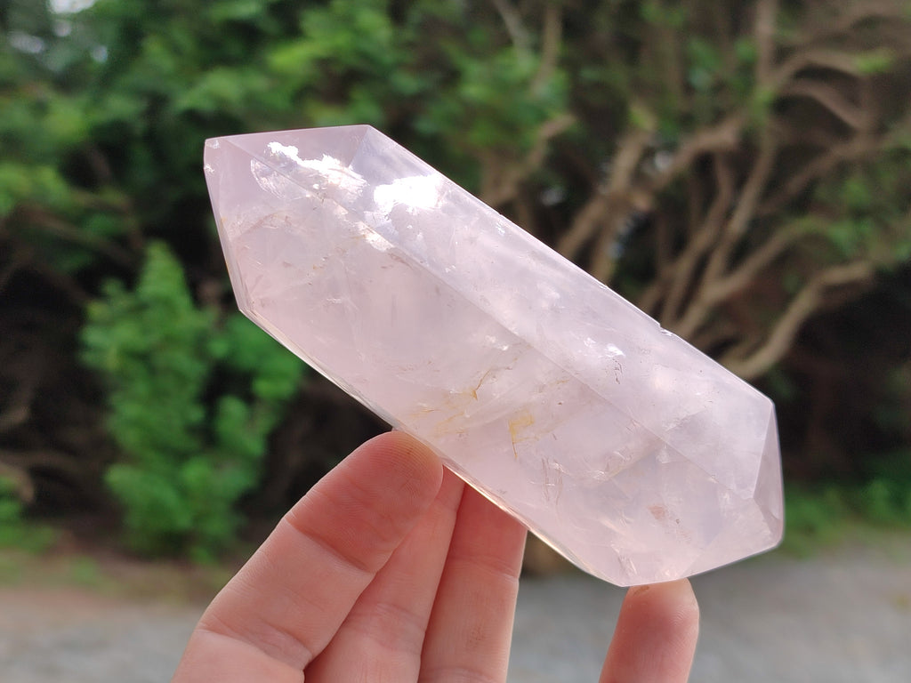 Polished Double Terminated Rose Quartz Points x 6 From Ambatondrazaka, Madagascar - Toprock Gemstones and Minerals 