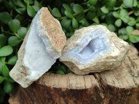 Natural Blue Lace Agate Geode Specimens x 12 From Nsanje, Malawi