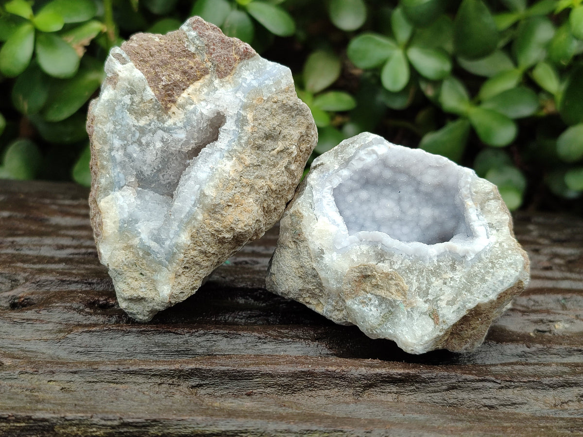 Natural Blue Lace Agate Geode Specimens x 12 From Nsanje, Malawi - Toprock Gemstones and Minerals 