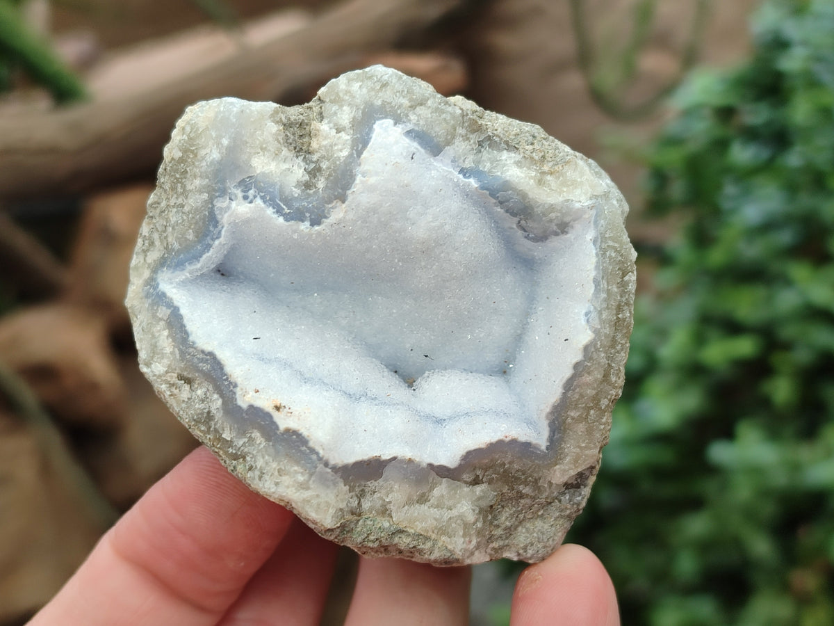 Natural Blue Lace Agate Geode Specimens x 12 From Nsanje, Malawi - Toprock Gemstones and Minerals 