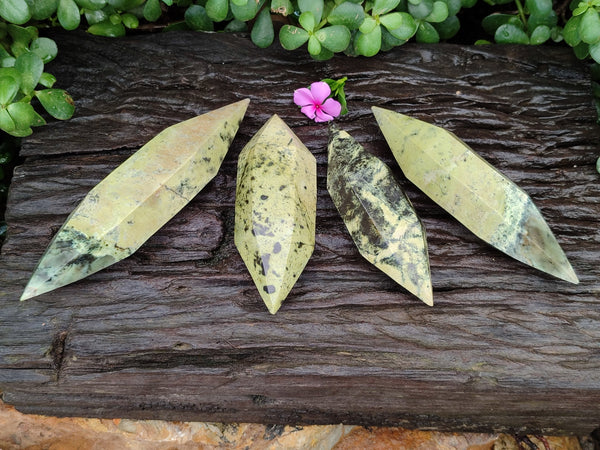 Polished Double Terminated Leopard Points x 4 From Nyanga, Zimbabwe