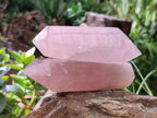 Polished Double Terminated Rose Quartz Points x 12 From Ambatondrazaka, Madagascar - Toprock Gemstones and Minerals 