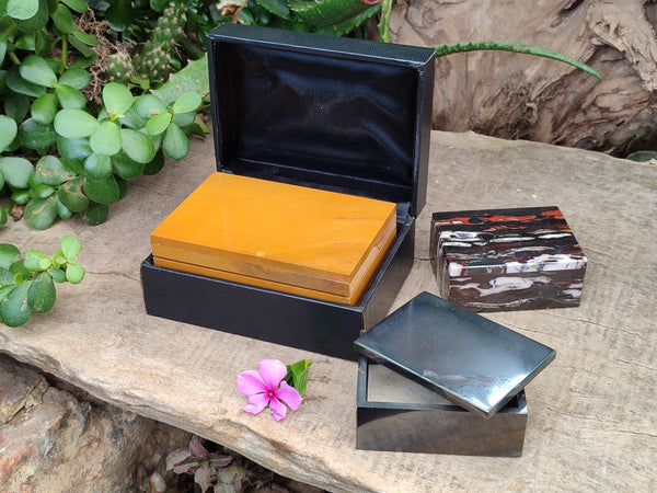 Hand Made Stone Jewellery Box x 3 From Southern Africa