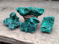 Natural Silky Malachite Specimens x 25 From Kasompe, Congo