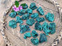 Natural Silky Malachite Specimens x 25 From Kasompe, Congo