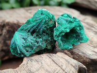 Natural Silky Malachite Specimens x 25 From Kasompe, Congo