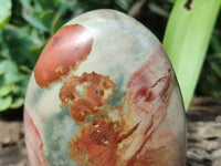 Polished Polychrome Jasper Standing Free Forms x 2 From Northwest Coast, Madagascar