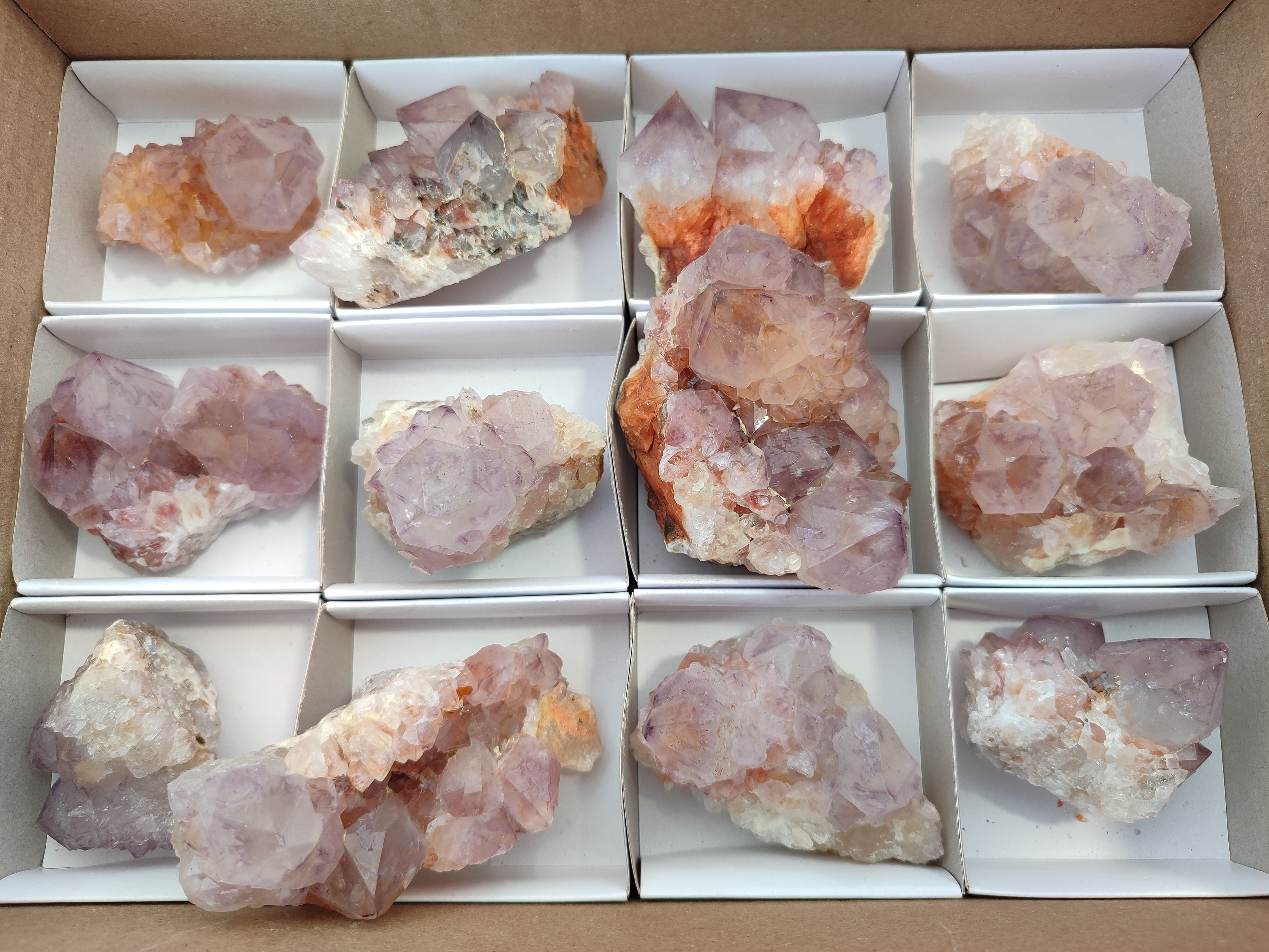 Natural Ametrine Cactus Spirit Quartz Clusters x 12 From South Africa - Toprock Gemstones and Minerals 
