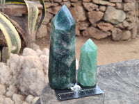 Polished Fuchsite Point-Prism x 4 From Madagascar