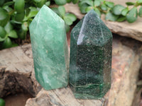 Polished Fuchsite Point-Prism x 4 From Madagascar
