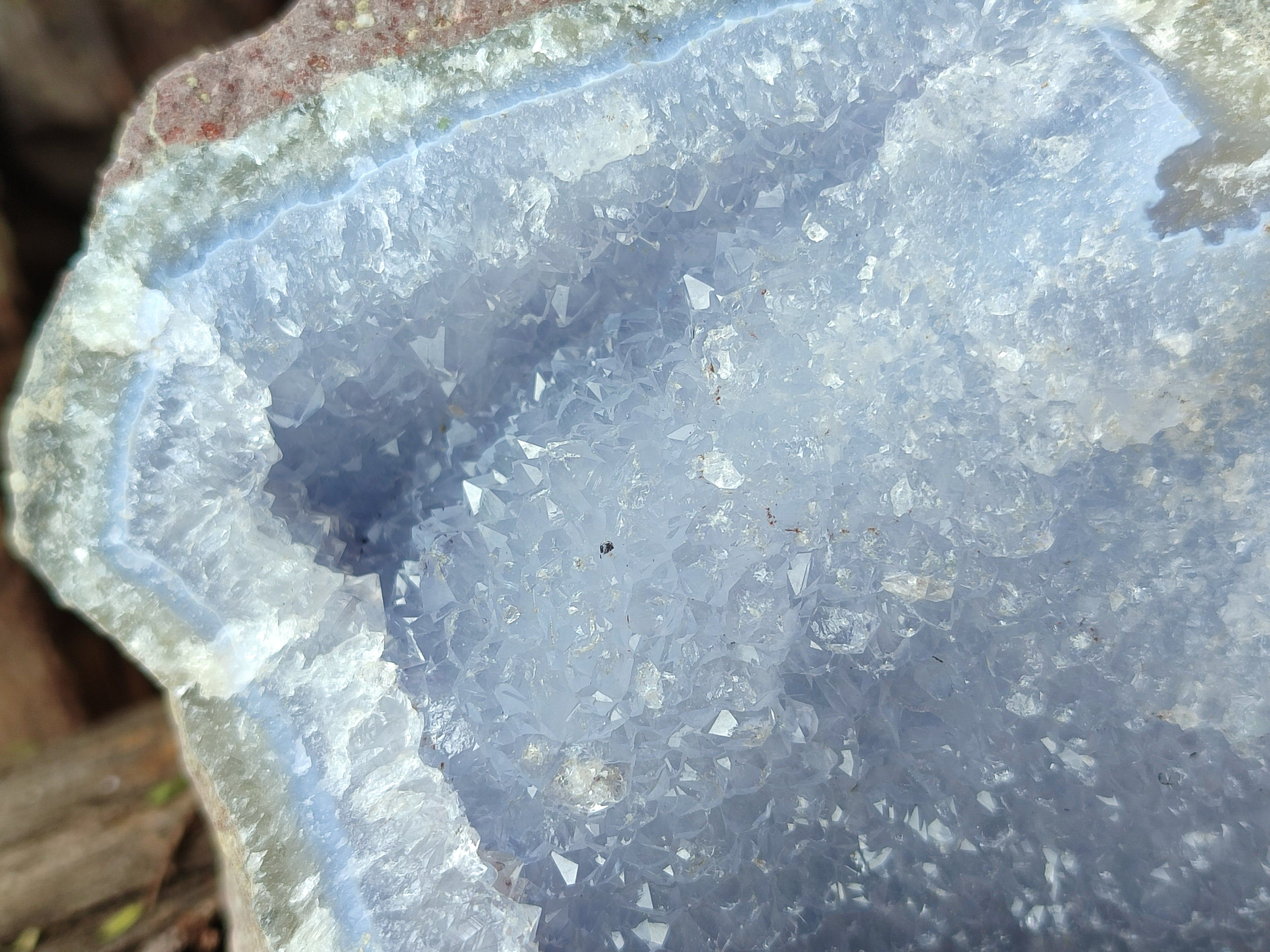 Natural Blue Lace Agate Geode Specimens x 3 From Nsanje, Malawi - Toprock Gemstones and Minerals 