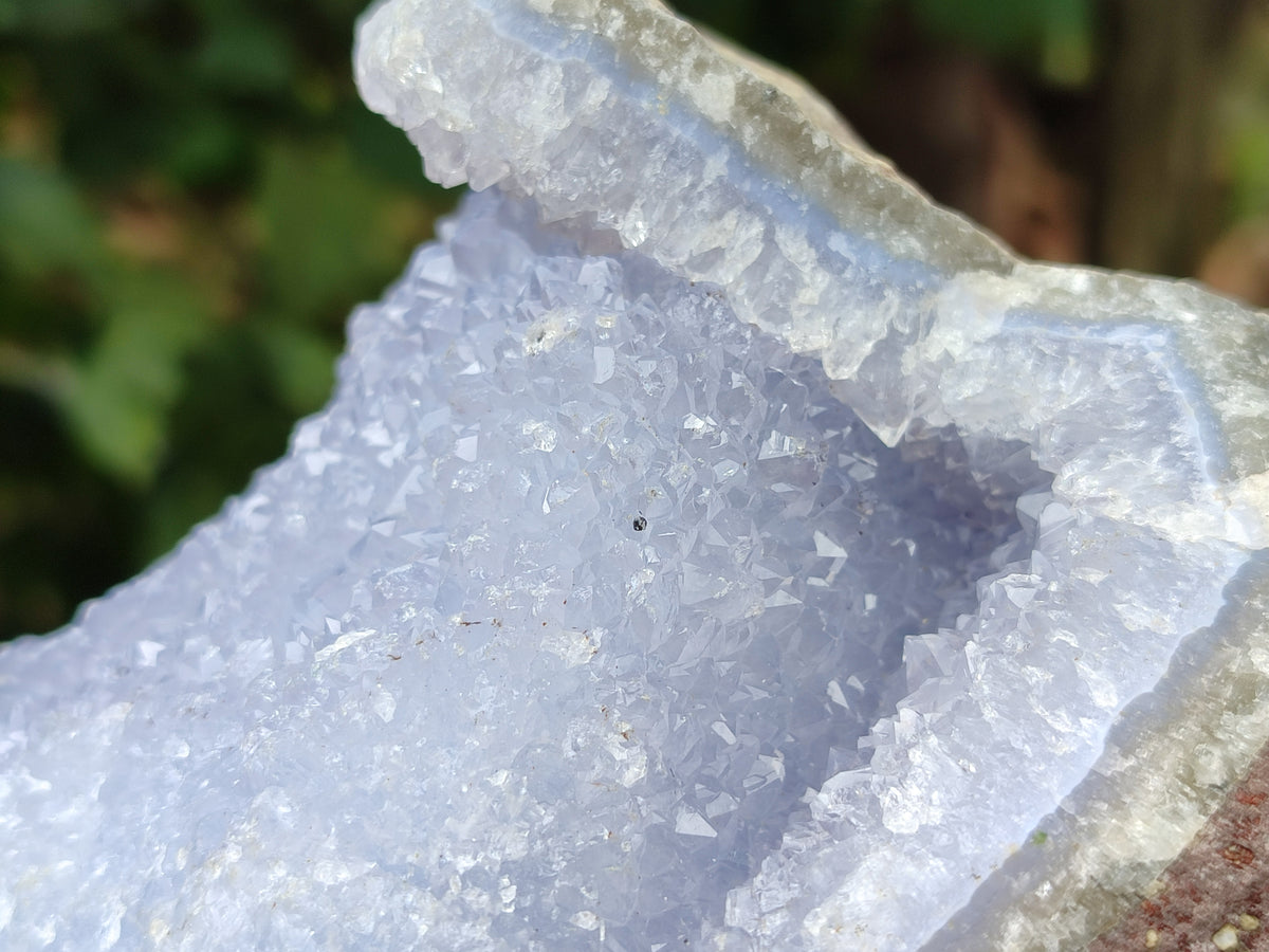 Natural Blue Lace Agate Geode Specimens x 3 From Nsanje, Malawi - Toprock Gemstones and Minerals 