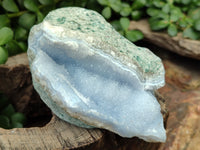 Natural Blue Lace Agate Geode Specimens x 3 From Nsanje, Malawi
