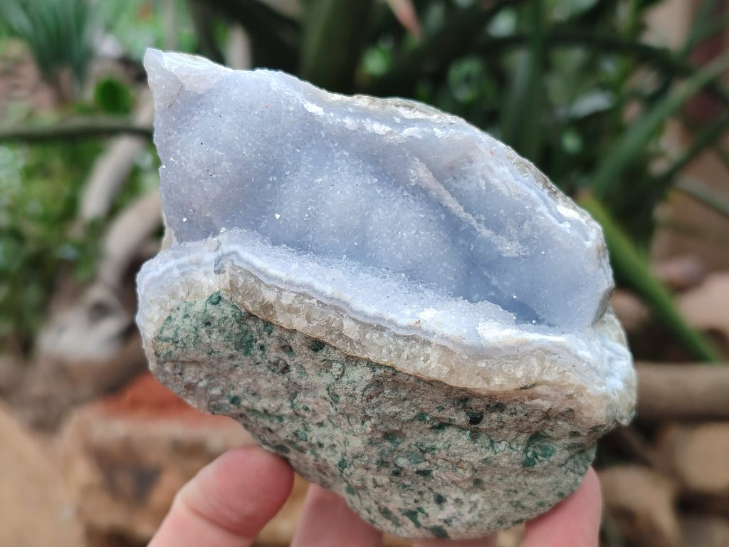 Natural Blue Lace Agate Geode Specimens x 3 From Nsanje, Malawi - Toprock Gemstones and Minerals 